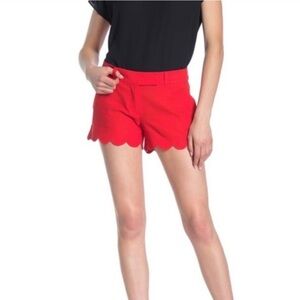 J. Crew Factory Red Scalloped Shorts Size 2